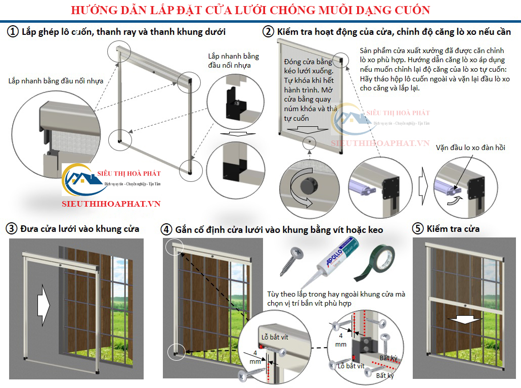 Cửa lưới chống muỗi dạng cuốn