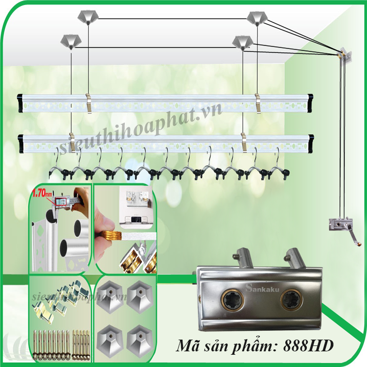 Giàn phơi đồ thông minh 888hd