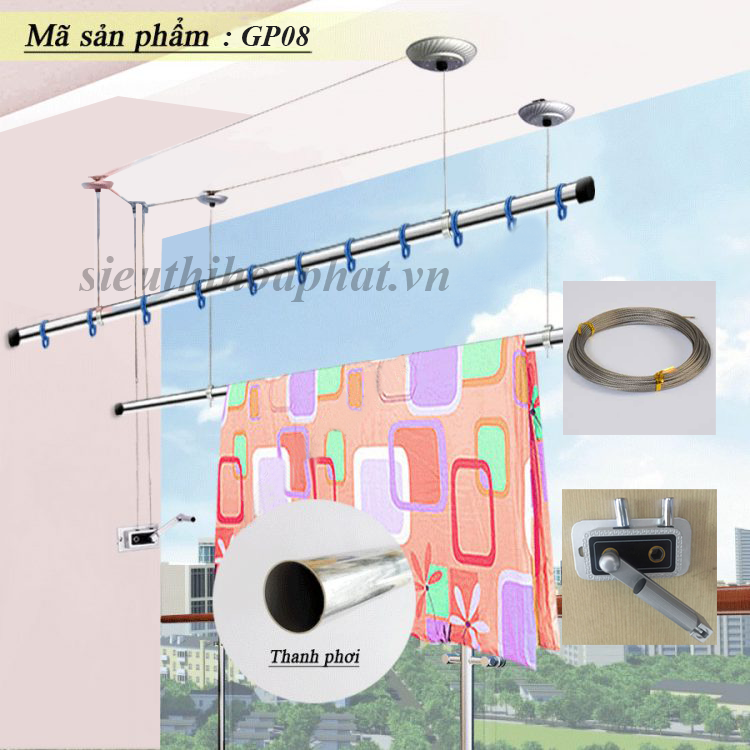Giàn phơi quần áo thông minh gp08