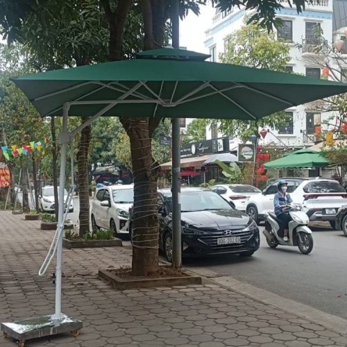 Ô dù hòa phát lệch tâm vuông 3m màu trắng